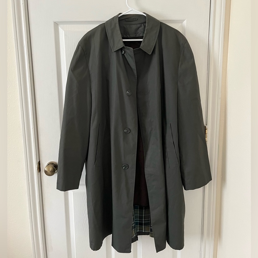 Koratron Dark Gray Button-Up Trench Coat